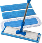 Zflow 18" Professional Microfiber Mop - Commercial Stainless Steel Handle with Microfiber Dust Pad + 3 Wet Pads