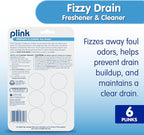 Plink Fizzy Drain Freshner and Cleaner, Prevents Buildup and Removes Drain Odor, Lemon Scent, 6 Count (Pack of 4)