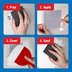 MaxPatch® Drywall Repair Kit, 4-Piece Set – Includes Self-Adhesive Aluminum Patch, 8 oz Spackle, 100% Recycled 3" Putty Knife, and Sanding Sponge – Multi-Purpose Wall Repair for Drywall, Plaster