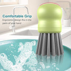Mini Dish Brush for Cleaning Chicken Shredder, Palm Brush Dish Scrubber with Ergonomic Grip, Kitchen Brush for Washing Dishes, Pans, Pots, Sink (1, Matcha)