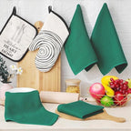 Homaxy 100% Cotton Waffle Weave Kitchen Dish Cloths, Ultra Soft Absorbent Quick Drying Dish Towels, 12 x 12 Inches, 12-Pack, Dark Green