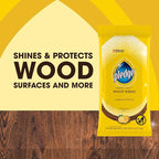 Pledge Multi-Surface Furniture Polish Wipes, Works on Wood, Granite, and Leather, Cleans and Protects, Lemon (24 Total Wipes) (Pack of 2)