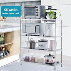 susunnus Stainless Steel Shelves 39.4in-4 Tier,Kitchen Storage Shelves,Stainless Steel Shelf Organizer, Artistic Texture, Pragmatic& Sturdy & Waterproof