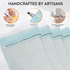 4-Piece Blue Medium Durable Organic Cotton Mesh Laundry Bags with Sturdy Zippers and Breathable Mesh are Delicate Laundry Bags for Underwear, Clothes, Pants and Socks