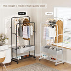 Golpart Clothes Garment Coat Rack Drying Clothing Racks Metal Freestanding for Hanging Clothes Portable Closet for Laundry Bedroom Black
