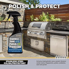 Flitz Stainless Steel Polish Protectant - 16oz Bottle, USA-Made Ceramic Coating for Stainless Steel Appliances, Repels Fingerprints & Water Spots - Aluminum & Chrome Polish & Protectant (6 Pack)