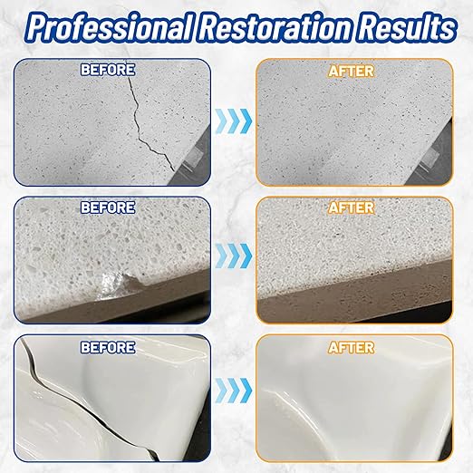Fiberglass Repair Kit, Bathtub Repair Kit for Tile, Acrylic, Ceramic, Enamel, Kitchen Bathroom Fix Chips Cracks Scratches Rust Holes on Porcelain Sink, Tub, Toilet, Shower Tray, Granite, Marble, Deck