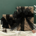 Ribbli Black Burlap Wired Ribbon, 1-1/2” Inch x Continuous 20 Yard, Black Wired Ribbon for Wreaths,Big Bows,Tree Decoration,Outdoor Decoration