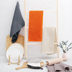 Homaxy 100% Cotton Waffle Weave Kitchen Dish Towels, Ultra Soft Absorbent Quick Drying Cleaning Towel, 13 x 28 Inches, 6-Pack, Orange