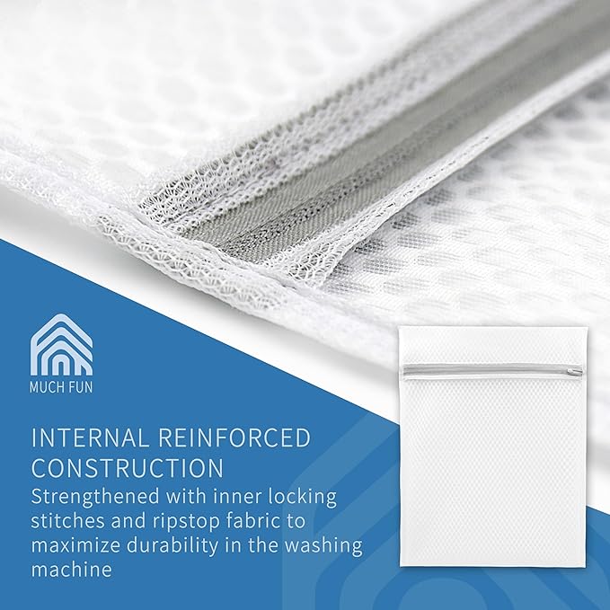 Muchfun 3Pcs Durable Honeycomb Mesh Laundry Bags for Delicates 1 Large 16 x 20 Inches, 1 Medium 12 x 16 Inches, 1 Small 9 x 12 Inches (Honeycomb Mesh)