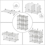 C&AHOME Wire Cube Storage, 6 - Cube Organizer Metal C Grids, Modular Shelves Units, Closet Organizer, Ideal for Home, Office, Living Room, 36.6”L x 12.4”W 36.6”H, Brown UWCS3006R