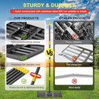 Lawn Leveling Rake - Heavy Duty 17"x10" Stainless Steel Lawn Leveler | Adjustable 28-72" Handle, Reinforced Welds & Smooth Edge for Soil, Dirt,Ground,Yard Top Dressing,Landscaping