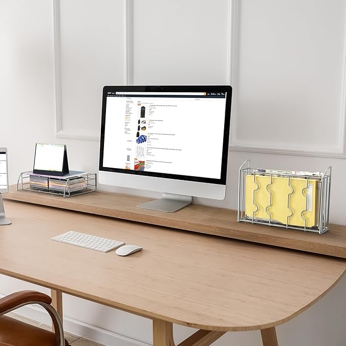 SimpleHouseware Over the Cabinet Door Organizer Holder 12.45"Wx3.55"Dx18.3"H Silver