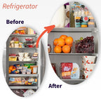 ClearSpace Plastic Pantry Organization and Storage Bins with Removable Dividers – 2 Pack XL Perfect Kitchen Organization or Kitchen Storage – Refrigerator Organizer Bins, Cabinet Organizers