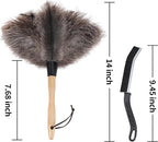 Soarer Ostrich Feather Duster - 40inch Extendable Feather Duster and 14 inch Handle Feather Duster 2pcs Cleaning Brush for Cleaning Supplies,Ceiling Fan, Crafts, Blinds, Furniture