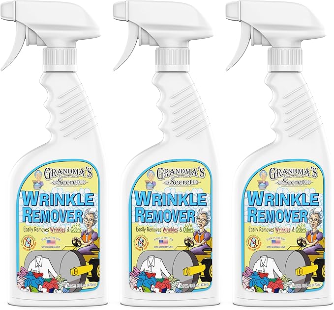 Grandma's Secret Wrinkle Remover Spray - Easily Removes Wrinkles & Odors - Wrinkle Release, Fabric Refresher Spray, Chlorine, Bleach and Toxin-Free - 16 Ounce, 3 Pack