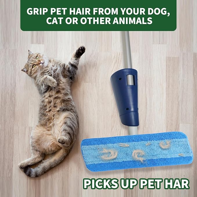 3 Pack Microfiber Cleaning Pads for Bona Mop, Hardwood & Hard Surface Floors Replacement Cleaning Mop Pads, Reusable Microfiber Mop Pads for 18 Inch Mop, Over 500 Machine Washes