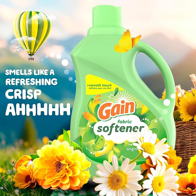 Gain Liquid Fabric Softener, Original Scent, 35 FL OZ LIQ., 48 Loads, Smooth Touch - softness you can feel