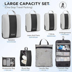 8 Set Compression Packing Cubes for Travel Essentials,Compressible Expandable Packing Cubes for Suitcase,OlarHike Luggage Organizer Bags for Travel,Handy Helper for Organizing Clothes(Black)