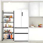 Slim Rolling Cart,6-Tier Storage Cart with Handle, 6in Mobile Shelving Unit with Wheels, Metal Wire Storage Rack with Baskets for Kitchen Bathroom Office Laundry Narrow Piaces