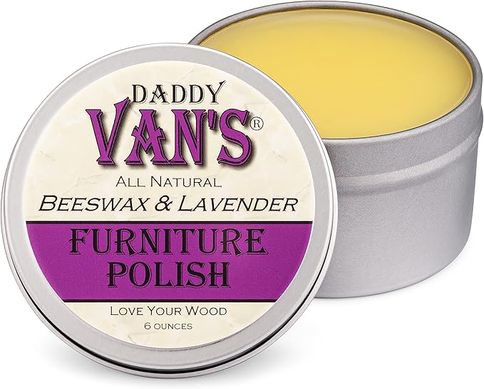 Daddy Van's All Natural Beeswax & Lavender Furniture Polish - Chemical-Free, Non-Toxic Wood Conditioner Scented with Pure Lavender Essential Oil