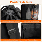 Canvas backpack laundry bag, laundry backpack with shoulder straps and mesh pockets, durable laundry basket bag with drawstring closure, suitable for college, laundromats, and apartments.