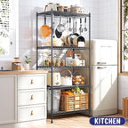 Romorgniz Storage Shelves Adjustable Metal Shelving Unit 5 Tier Wire Shelving,1010LBS Pantry Shelves Sturdy Steel Wire Shelf for Laundry Bathroom Kitchen Pantry, 13.6" D x 21.5" W x 59.4" H, 2PCS