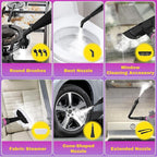 Pressurized Handheld Steam Cleaner, Portable Multi-Surface Cleaner for Home, Multipurpose Steam Cleaner for Tile, Grout, Windows, Bathroom, with 12pcs Accessories (Grey)