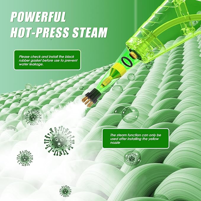 7-in-1 Handheld Steam Cleaner, 2200W High Pressure Steam Cleaner, 1.2L Portable Car Steam Cleaner for Home Kitchen, Bathroom, floor and Car Cleaning, 10s Fast Heating High Pressure Steam Cleaning