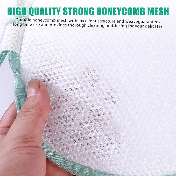 Kimmama Shoe Washing Machine Bag,Laundry Shoes Bags,Sneaker Wash Protector Sack,Sandwish Mesh,White,8x15"