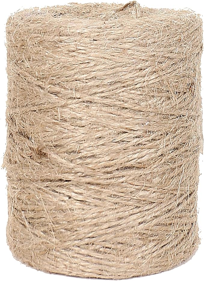 RAJRANG 656 Feet 1 mm Jute Twine String Durable for Crafts Natural Heavy Duty Burlap Rope for Industrial Packing Arts Decoration Gardening Camping Bundling