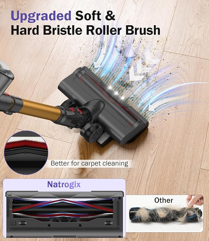 Cordless Vacuum Cleaner, 40Kpa Vacuum Cleaners for Home with LED Display, 45Mins Stick Vacuum Cordless Rechargeable, Wall-mounted Charging, Wireless Vacuum for Home Pet Hair, Carpet, Hardwood Floor