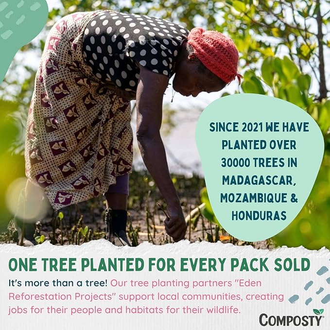 Pop-Up Compostable Sponges 12-Pack – Eco-Friendly Biodegradable Cellulose Kitchen Sponges (Plastic-Free, Non-Scratch, Compressed & Expanding) for Dishes, Kitchen & Bathroom by Award Winning Composty