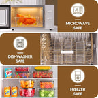 60 PCS Food Storage Containers with Lids Airtight (30 Containers & 30 Lids), 100% Leak Proof Meal Prep Container for Kitchen, BPA-Free Plastic(Polypropylene5), Microwave/Dishwasher Safe, Labels & Pen
