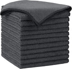 AIDEA Microfiber Cleaning Cloth-12PK, Soft Microfiber Towels for Cars, Absorbent Cleaning Rags, Lint-Free Streak-Free Wash Cloths for House, Kitchen, Window(12in.x12in), Grey