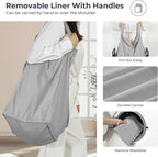STO STO Laundry Hamper 2 Section, 100L Rolling Laundry Sorter Cart with Removable and Washable Liner Bag, Clothes Hamper with Wheels and Metal Handle for Laundry Room and Bedroom, Gray