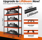 HOMEDANT House 5-Tier Orange-Black 48.1" W x 16.5" D x 71.3" H Laminated Metal Shelving Unit Adjustable Storage Utility Rack Heavy Duty Shelves Organization Shelf Kitchen Garage Pantry Closet 1Pack
