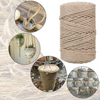 Natural Jute Rope 5mm x109 Yard 3 Strand, ZUEXT Handmade Jute Twine String,Burlap Hemp Rope for Artworks Gardening Bundling Camping DIY Crafting Knitting Plant Hanger Gift Wrapping Decor(100m)