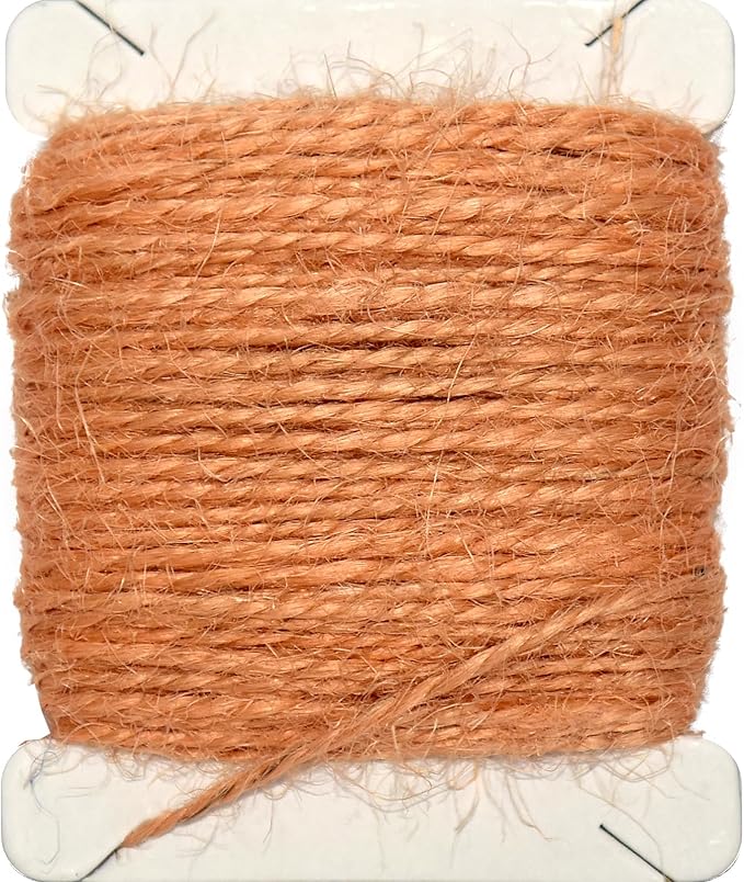 Jute Twine 15m Long Twine String for Crafts Gift Wrapping Packing Gardening Crochet Knitting Macrame Decor (Pale Pumpkin)