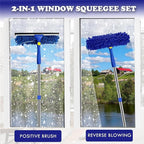 Window Cleaner Squeegee Kit - 2.38M (94inch) Cleaning Equipment with Long Handle 3 in 1 Extendable Window Cleaning Tool for High Windows, Glass, Home, Wall and Car