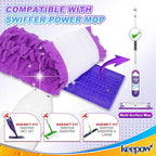 KEEPOW Reusable Mop Pads for Swiffer Power Mop, Pads Refills for Swiffer Power Mop Multi-Surface Mop Kit and Wood Mop Deep Cleaning and Mopping (4 Pack)