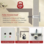 40PCS Heavy Duty Drywall Anchors with Bolts for 1/4"-20, 270+ lbs Hollow Wall Anchors for TV Mounting Kit,Drywall Toggle Bolt - Zinc Plated, Easy Install