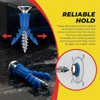 Qualihome Drywall Anchors Premium Quality Ribbed Lightweight Plastic Anchors for Hollow Walls – Wall Hanging Anchor Kit for Pictures, Artwork & Light Duty Anchoring Application (#10-12 x 1)