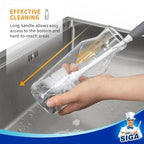 MR.SIGA Long Handle Bottle Brush, Flexible Scrub Brush for Water Bottles, Glasswares, Mugs, Gray, 2 Pack