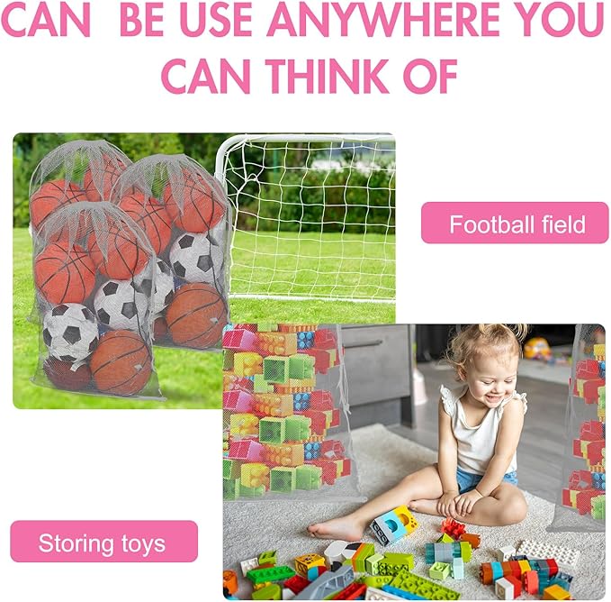 Berlune 30 Pack 24 x 36 Inches Large Mesh Bags for Laundry, Wash bags, Sturdy Mesh Material Closed with Drawstring, Factory, University, Dormitory, Travel and Apartment Dweller (Gray)