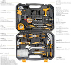 TOLSEN Tool Set for Home Maintenance and Daily Use, General Household Hand Tool kit with Plastic Storage Toolbox, 119 Pieces Home Tool Kits for All Purpose