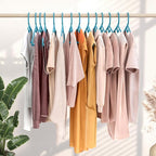 NEATERIZE Thick Heavy Duty Hangers - Blue Plastic Clothes Hangers 38 Pack - Great for Coat Hanger, Jackets Jeans & Suit Hanger for Closet - New Apartment Essentials Percheros Ganchos para Colgar Ropa