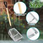 Leaking Soil Shovel Filter 0.24 Inch/ 6 mm Mesh 43.3''L Chicken Poop Scooper Stainless Steel Sieve Sifting Shovel with D Grip Wood Handle for Gardening Farm Chicken Coop Goat Stall