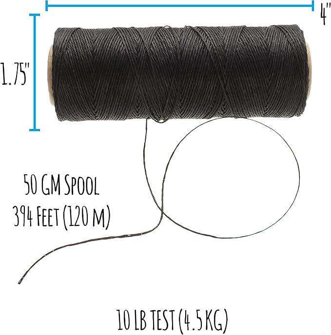 The Beadsmith 100% Hemp Cord – Black Color – 1mm, 394 Foot Spool, 10LB Test Strength – Twine for Jewelry Making, Macrame, Paper Crafts, Gardening, Scrapbooking, Home Décor, DIY String Art & More