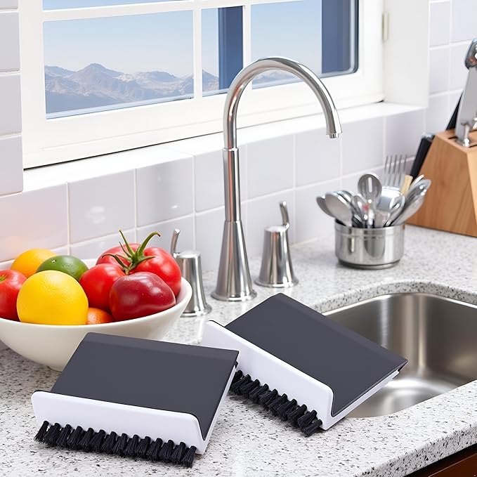 Black Kitchen Sink Squeegee Cleaner Countertop Brush Wiper Vegetable Cleaning Brush Wiper Home Kitchen Tool Accessories Fruit and Vegetable Cleaning Brushes